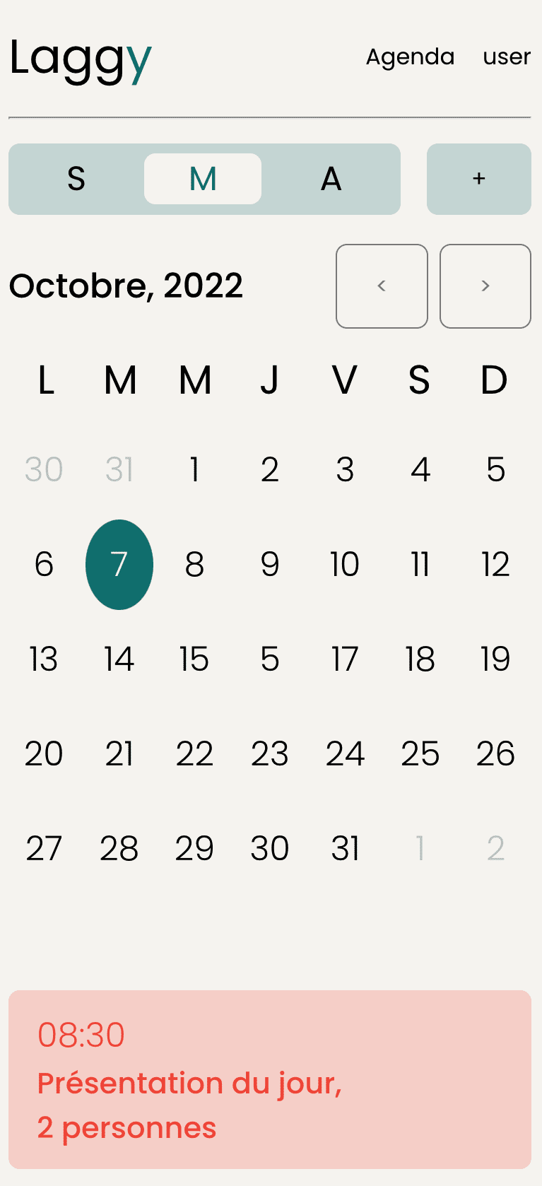 Month view mobile